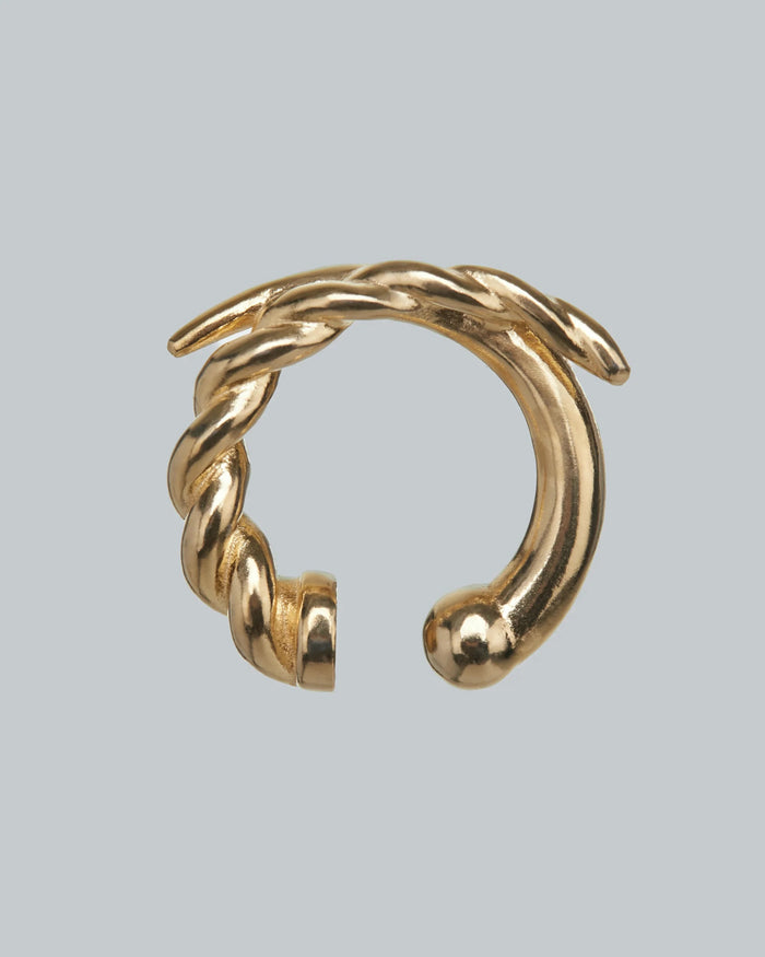 GOLD HALF TWIDDLE EAR CUFF