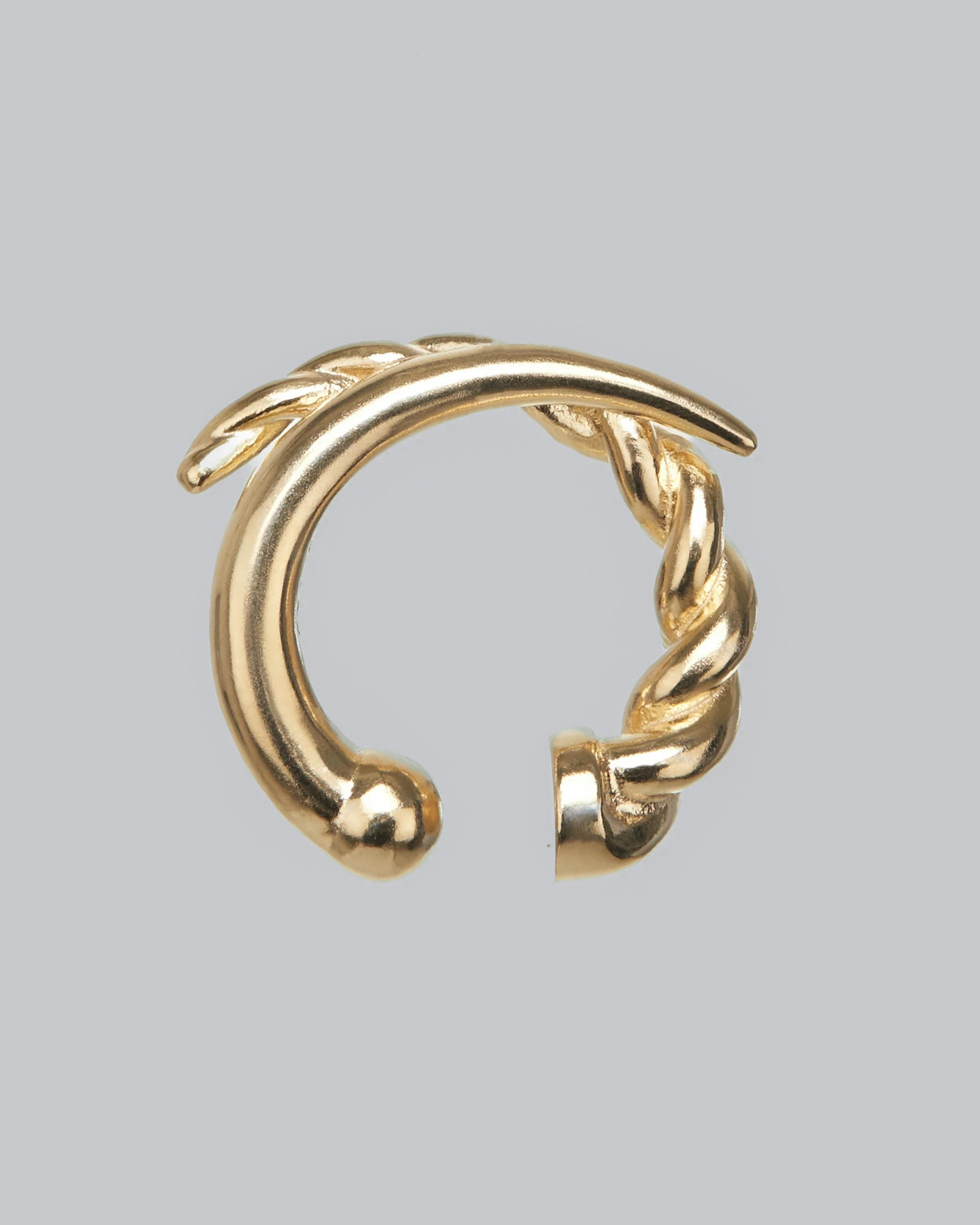 GOLD HALF TWIDDLE EAR CUFF