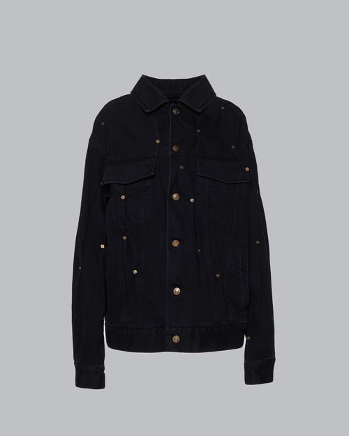MULTI RIVET DENIM JACKET BLACK