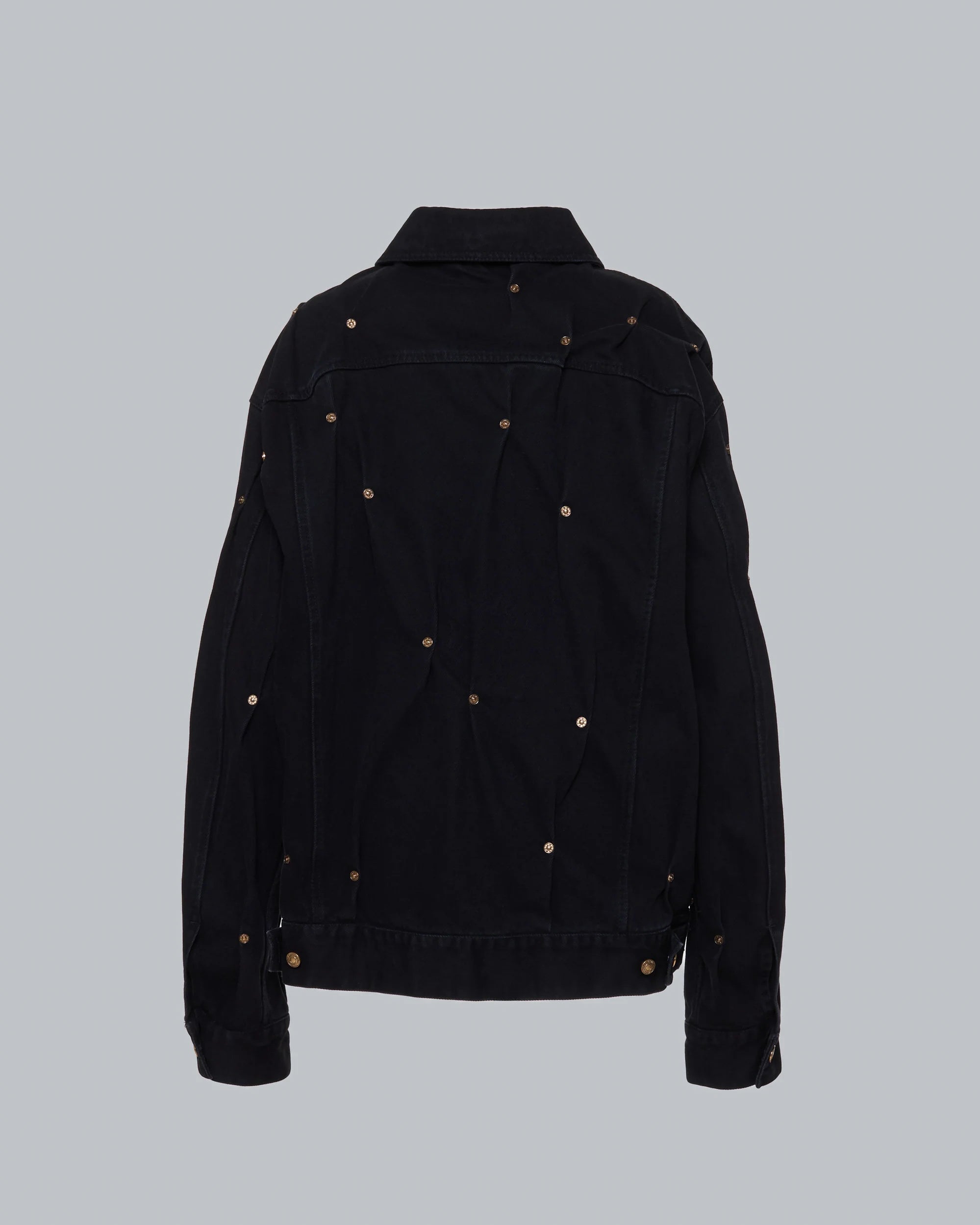 MULTI RIVET DENIM JACKET BLACK