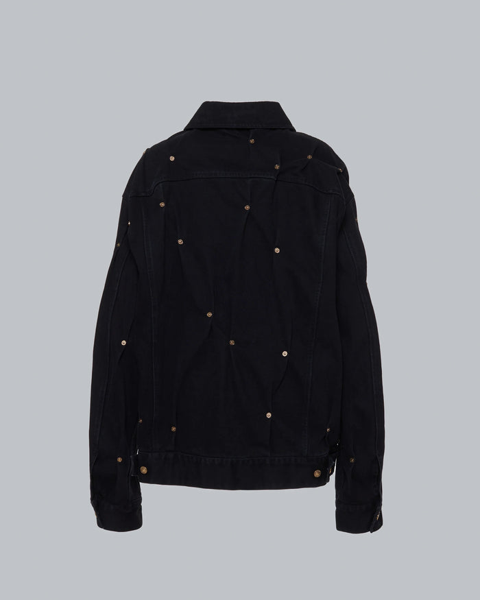 MULTI RIVET DENIM JACKET BLACK