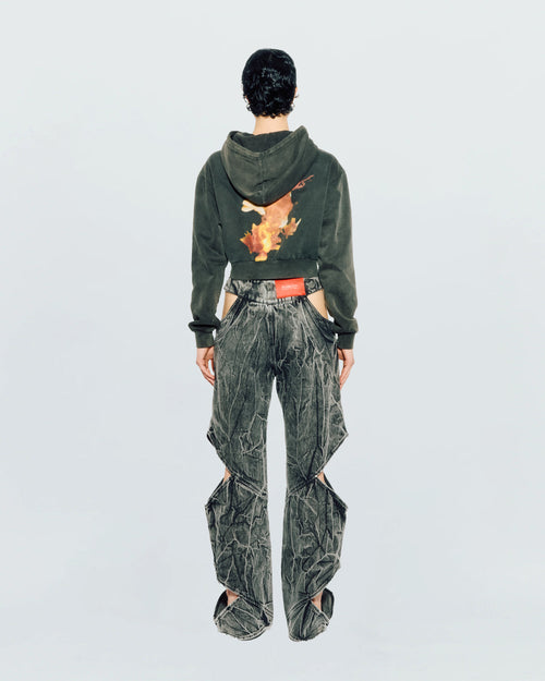 CUT-OUT DENIM PANTS