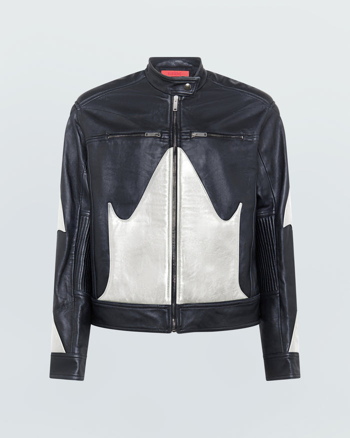BIKER FAUX LEATHER JACKET