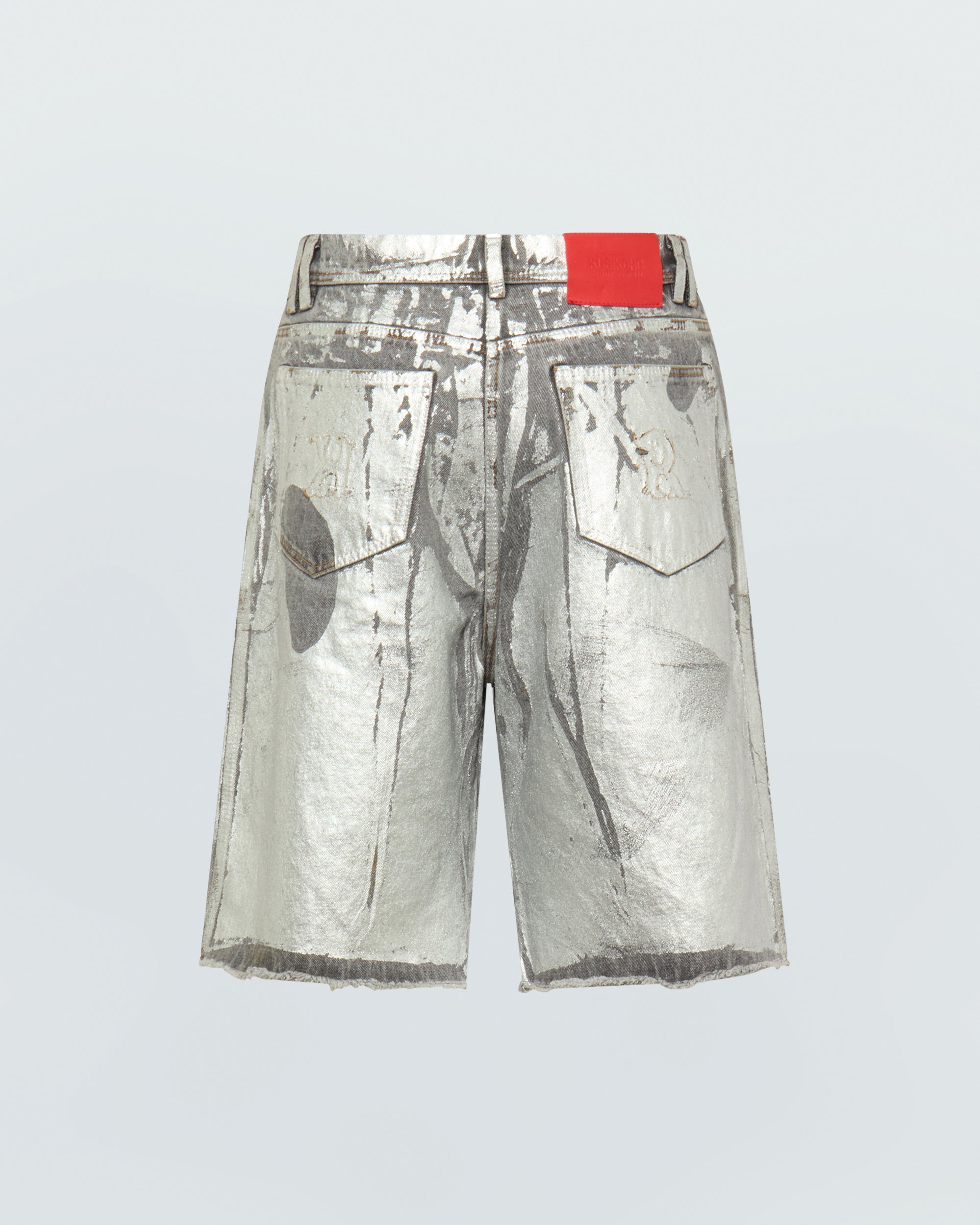 SILVER WASH DENIM SHORTS