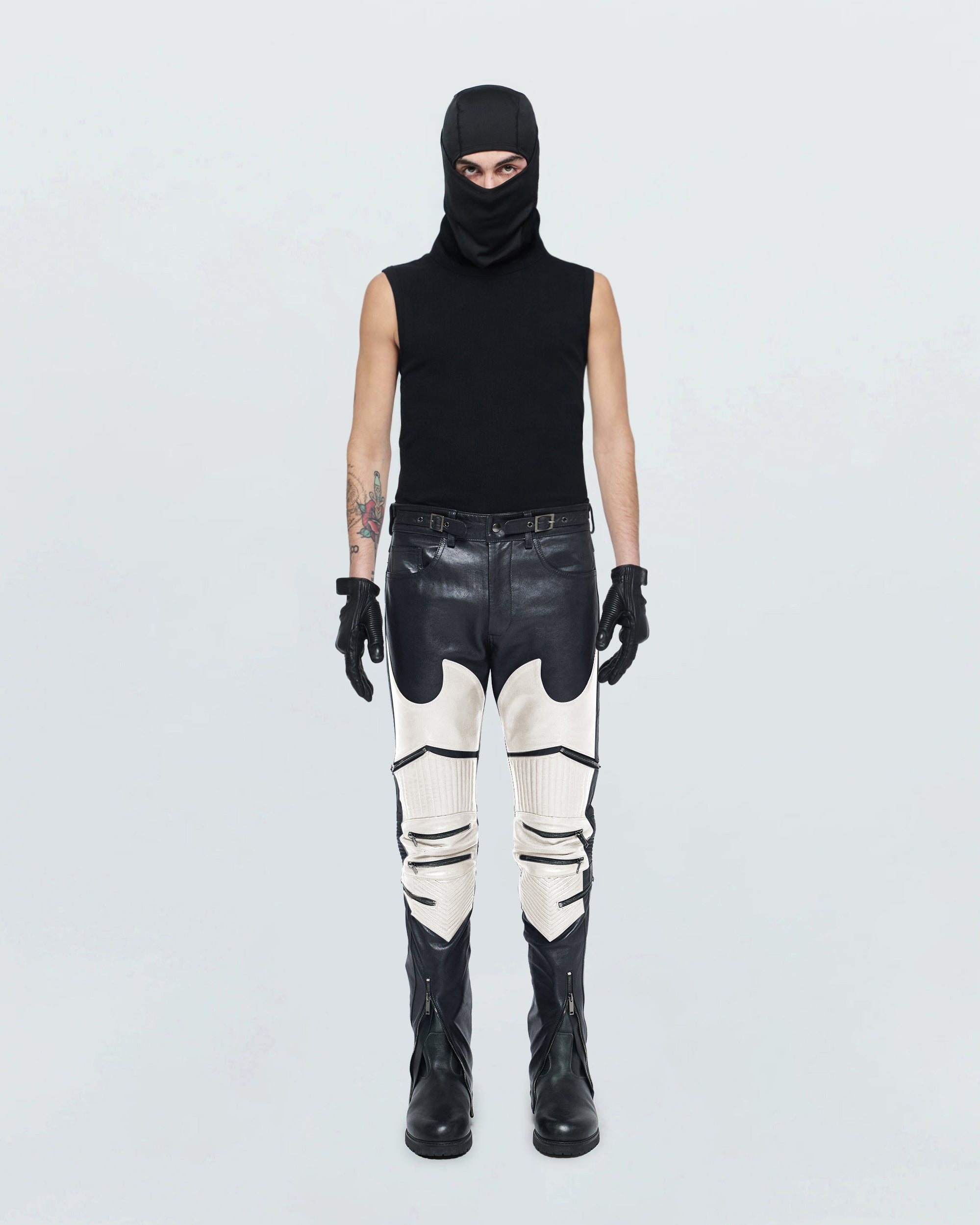 BIKER FAUX LEATHER PANTS