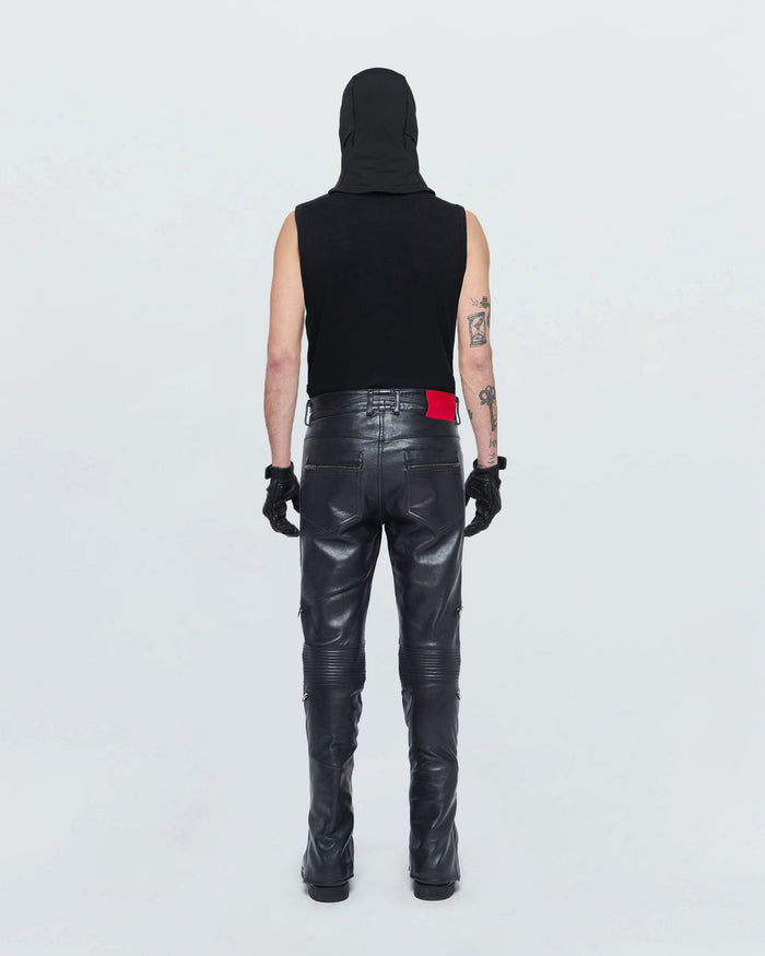 BIKER FAUX LEATHER PANTS