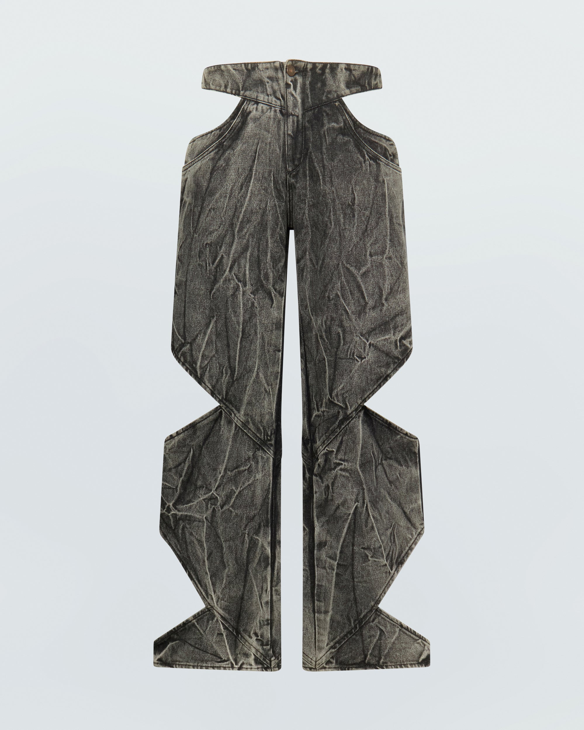 CUT-OUT DENIM PANTS