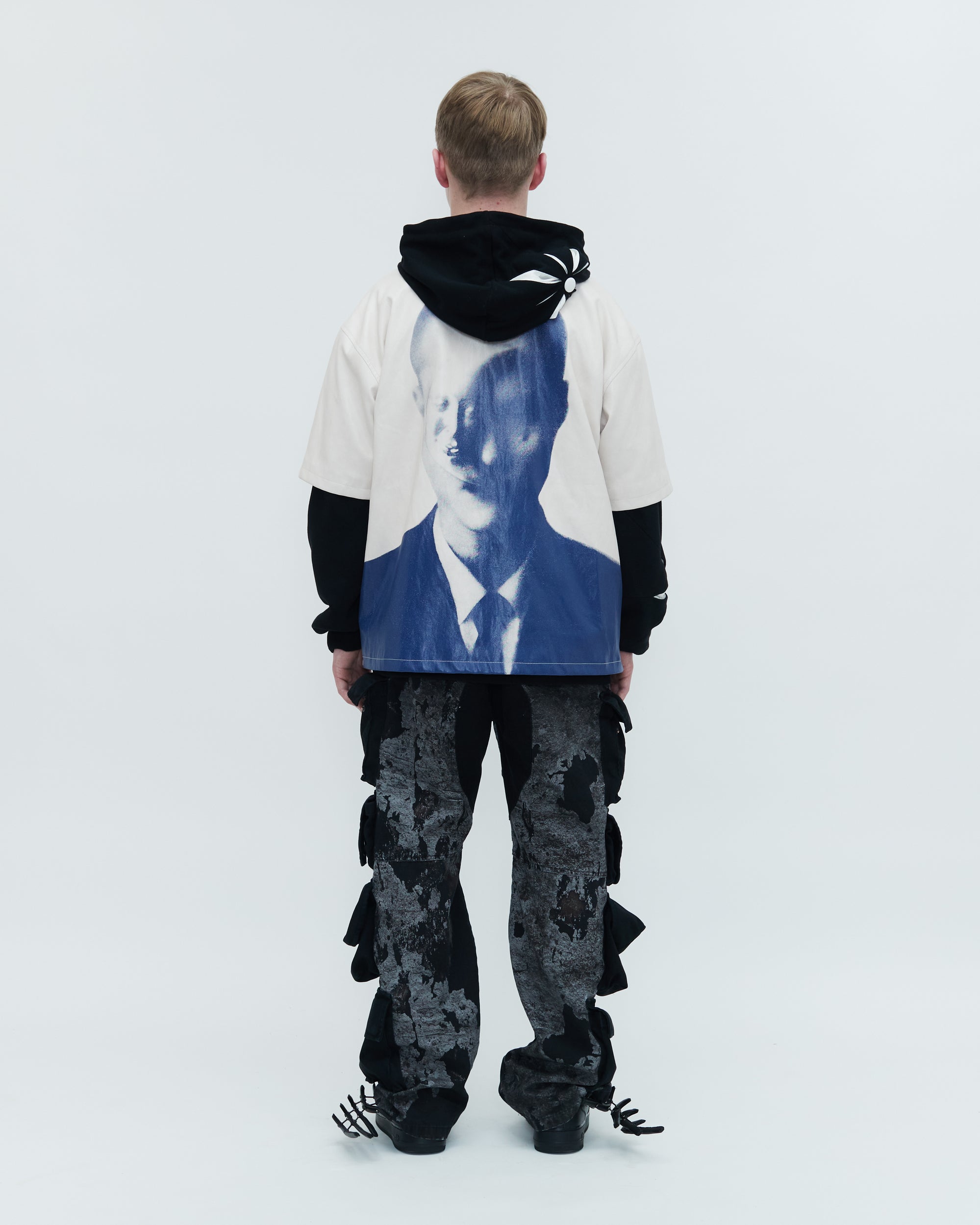 FANTASY MAN PRINT  FAUX LEATHER  SHORT SLEEVE SHIRT