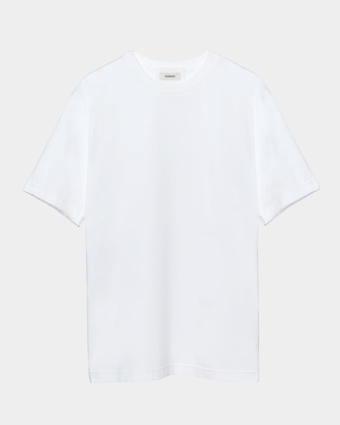 T-SHIRT WHITE PATCHES ON BLACK