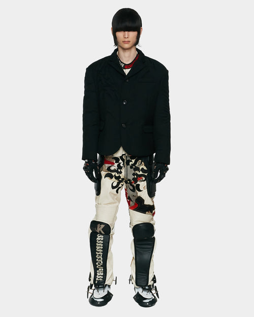 EYELET EMBROIDERY LIGHT WEIGHT PADDED BLAZER