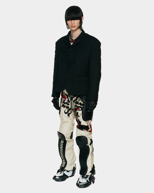 EYELET EMBROIDERY LIGHT WEIGHT PADDED BLAZER