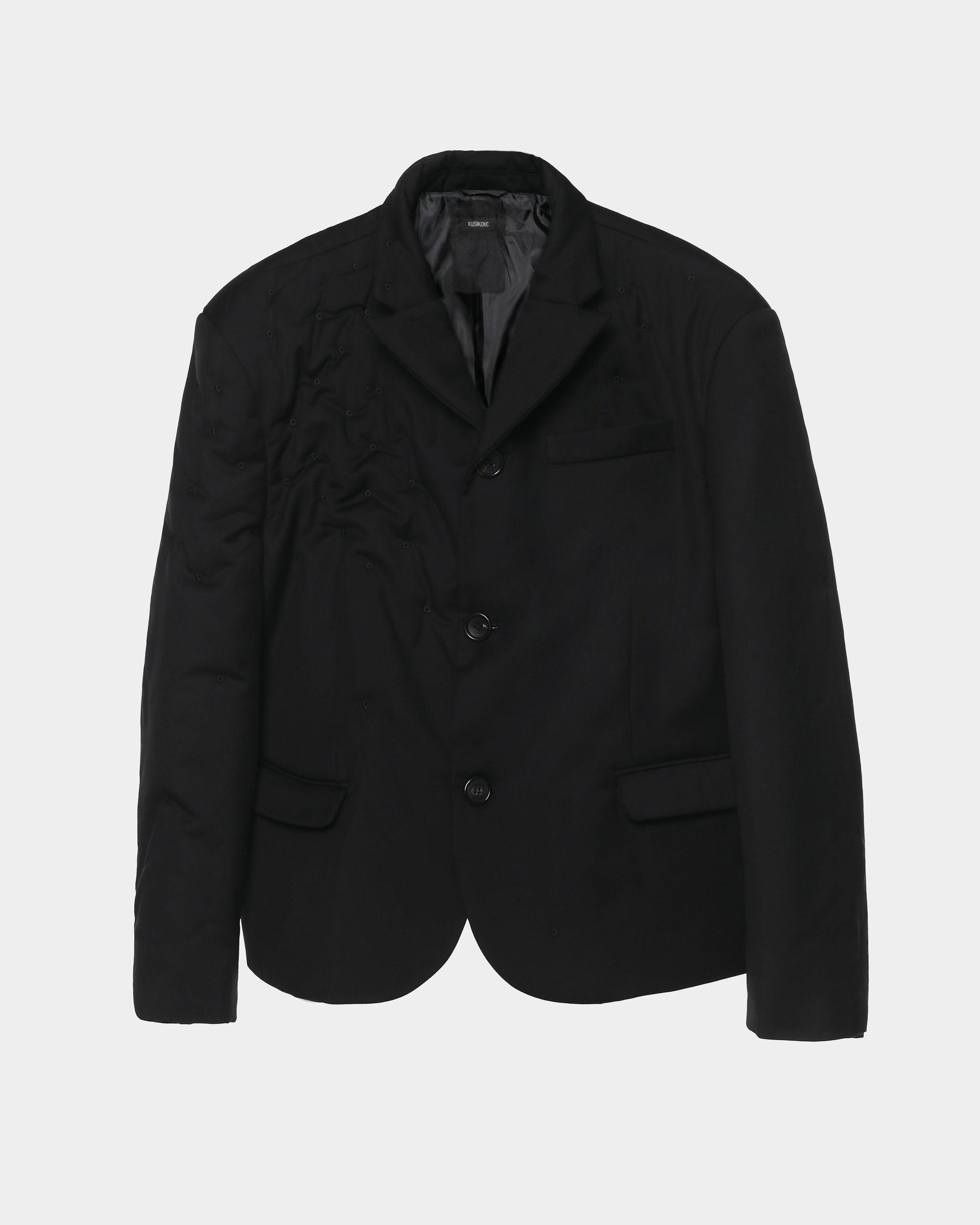 EYELET EMBROIDERY LIGHT WEIGHT PADDED BLAZER