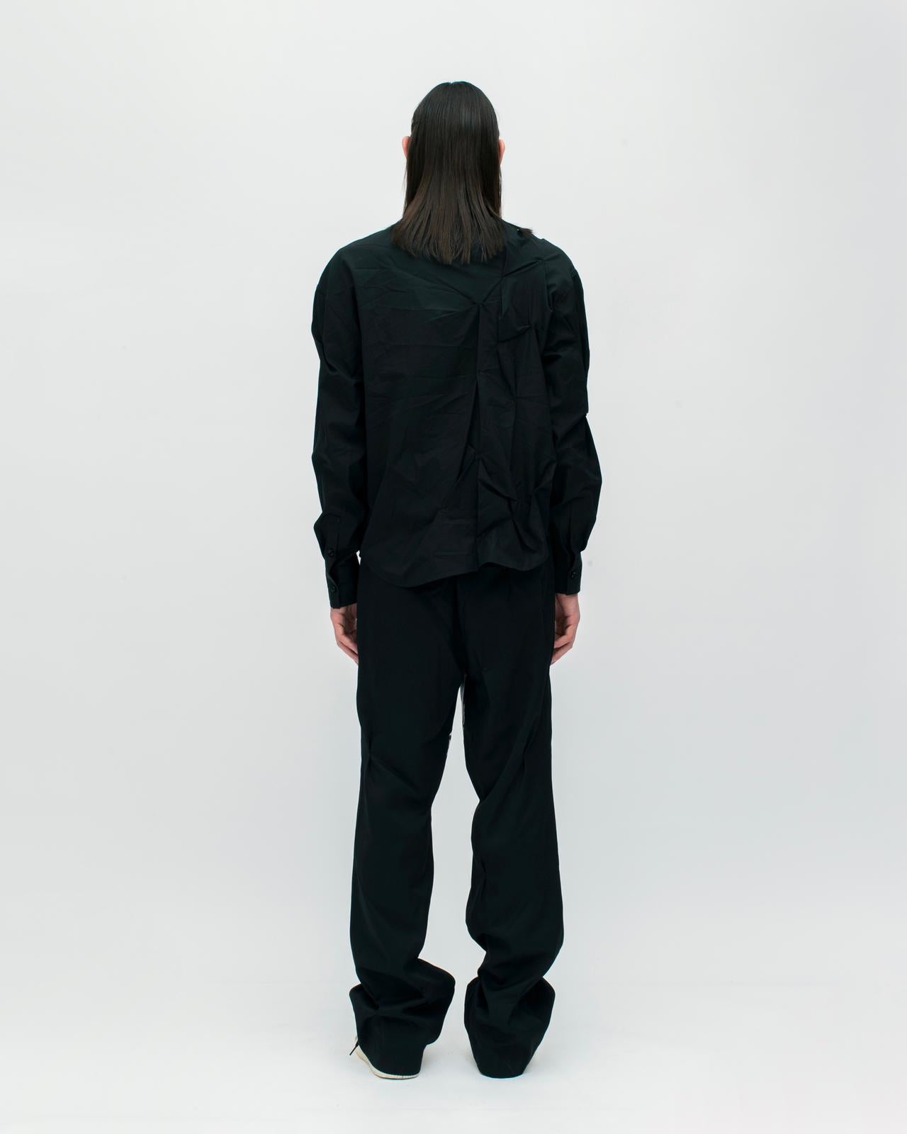 EYELET SHIRT WITH WHITE PRINT